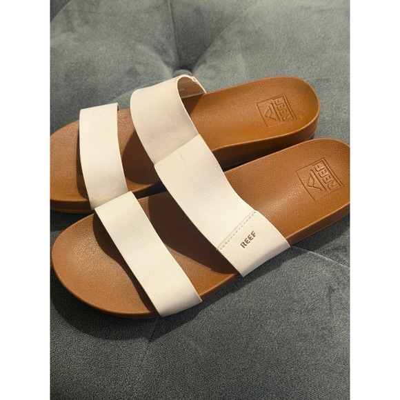 Reef Cushion Vista White Double Strap Slide Sandals Womens 7 CI4142 - Picture 3 of 4